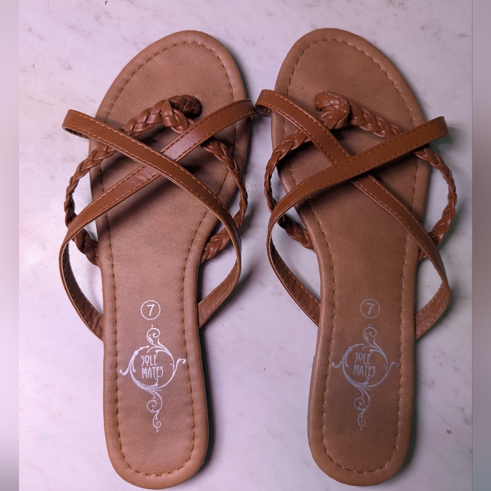 Women's Brown Braided Sandals